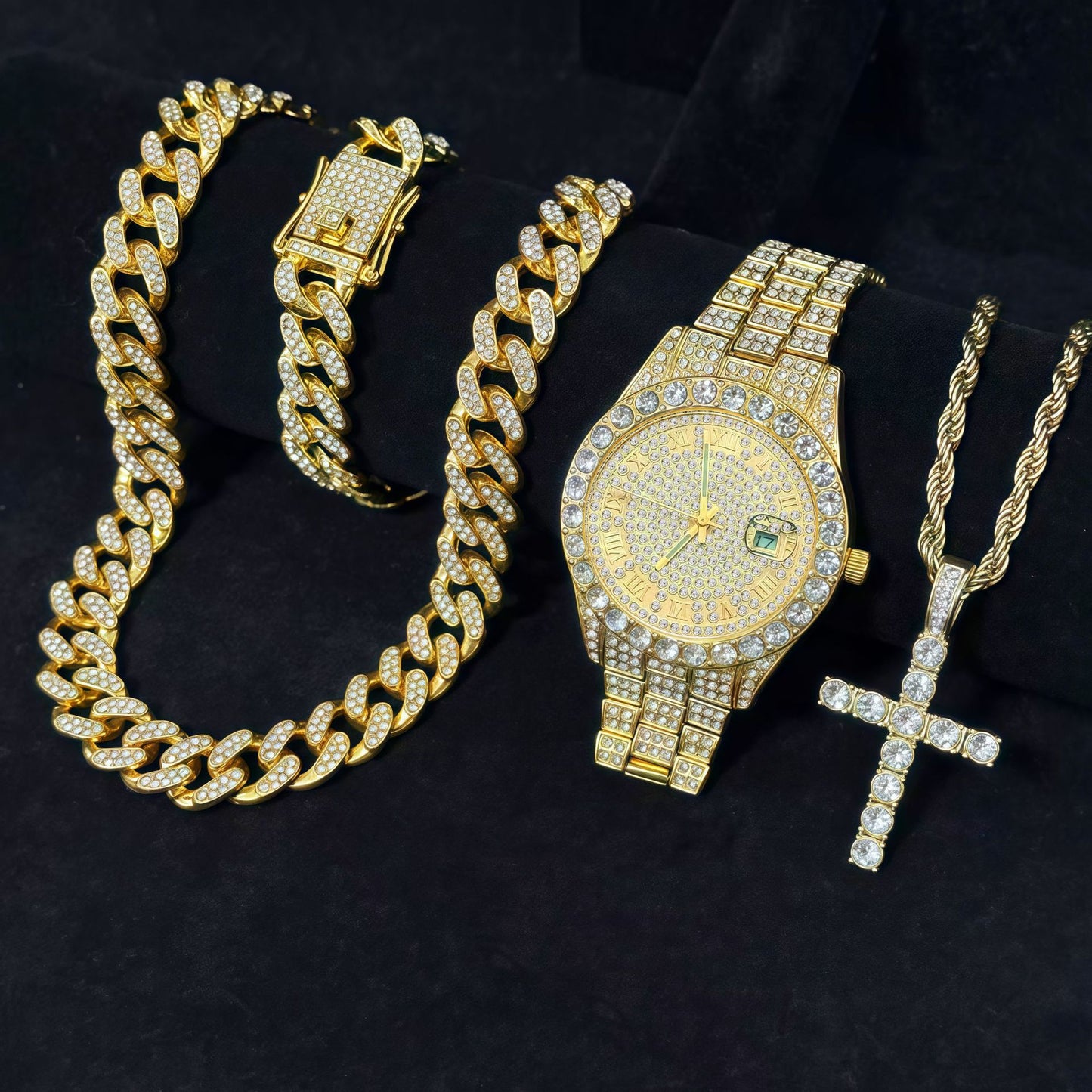 Cuban Necklace Diamond Set