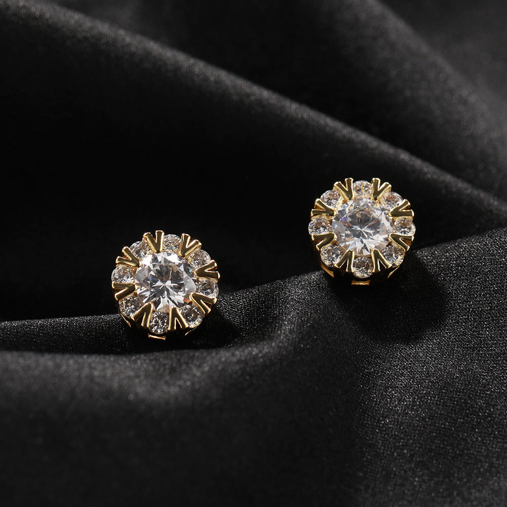 Square cross stud earrings