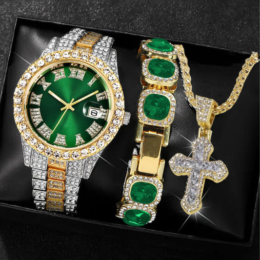 Cuban Cross Bracelet Diamond Set