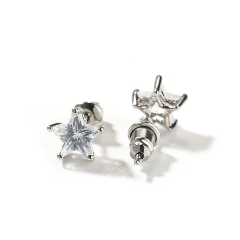 Classic copper zircon stud earrings
