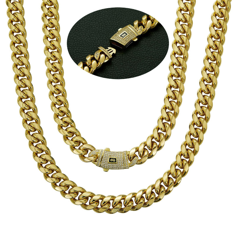 14K Gold Crypto Cuban Chain