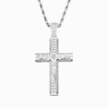 Gold-plated diamond cross pendant