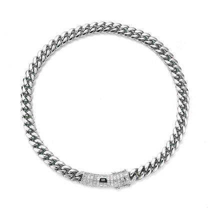 Cuban Encrypted Chain Micro-Inlaid Zirconia Buckle Necklace