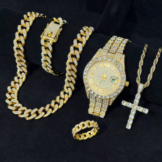 Cuban Necklace Diamond Set