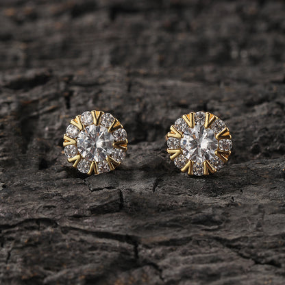 Square cross stud earrings
