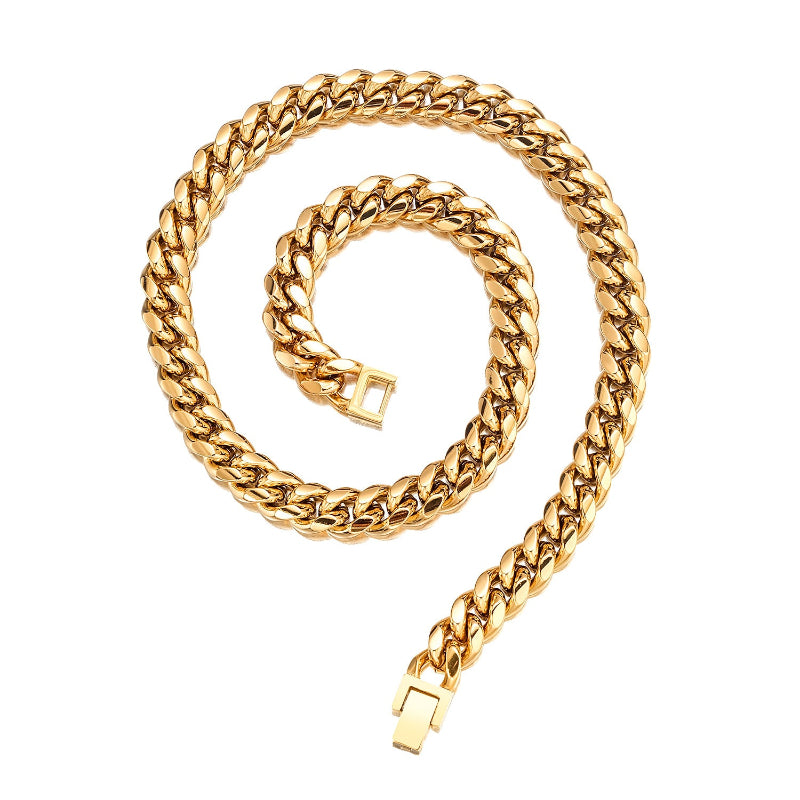 12mm stainless steel Cuban chain