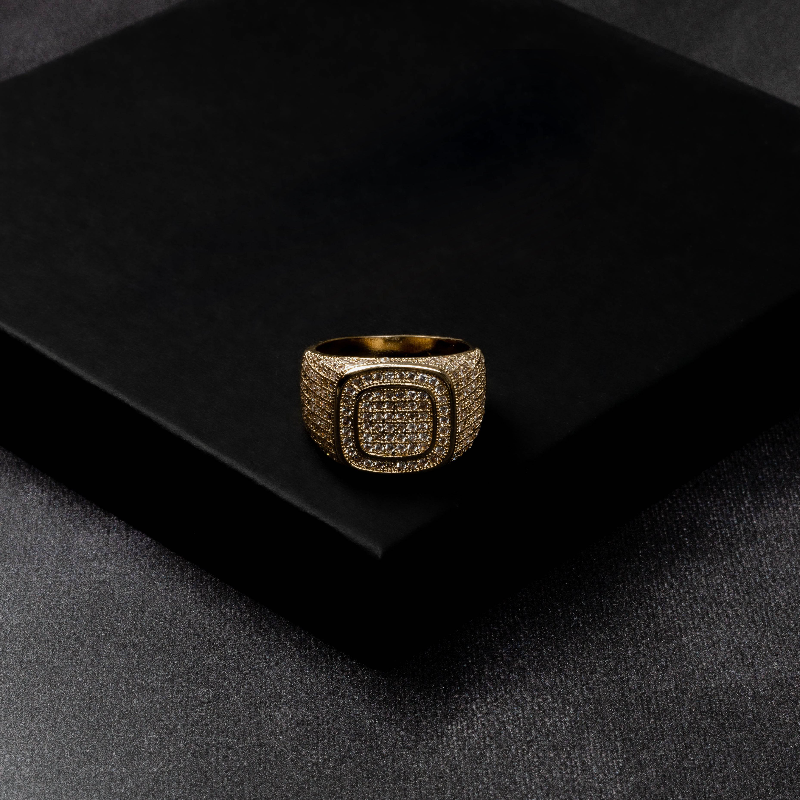 Iced Double Square Ring