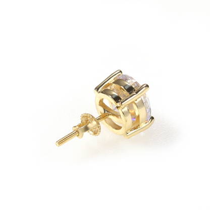 Zircon Hip Hop 925 Silver Stud Earrings