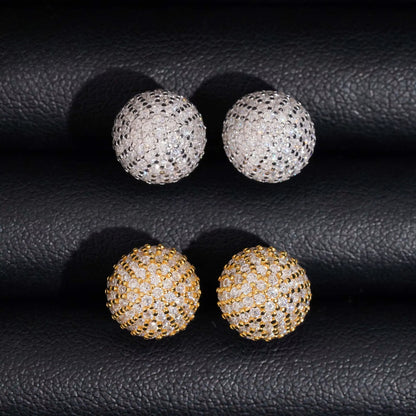 10mm hip-hop ball head earrings