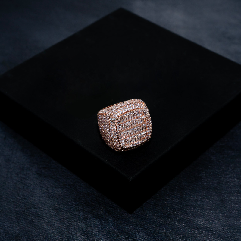 Fully Iced Baguette Ring