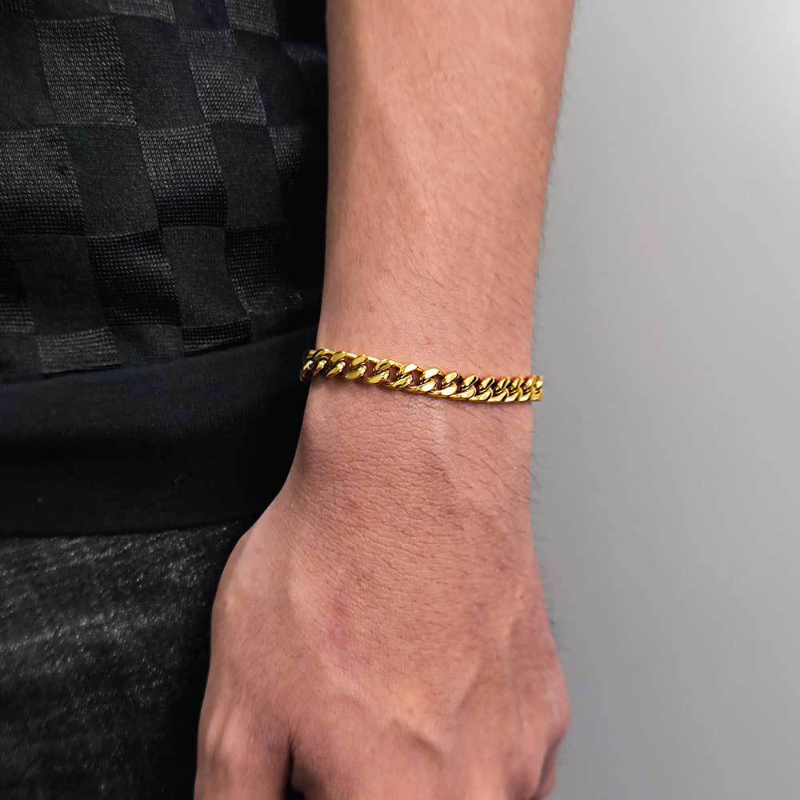 Four-sided grinding chain encrypted Cuban chain