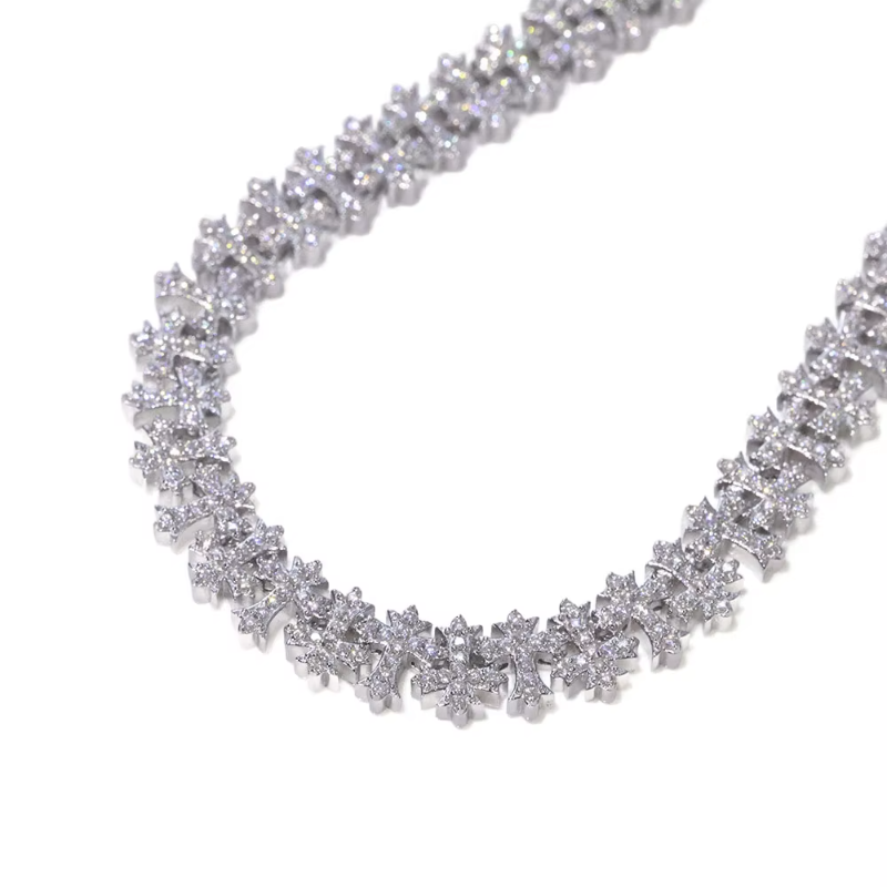 8.5mm Cold Diamond Cross Necklace