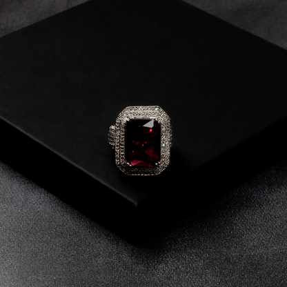 Iced Out Ruby Ring