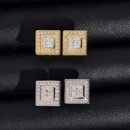 Princess-cut earrings