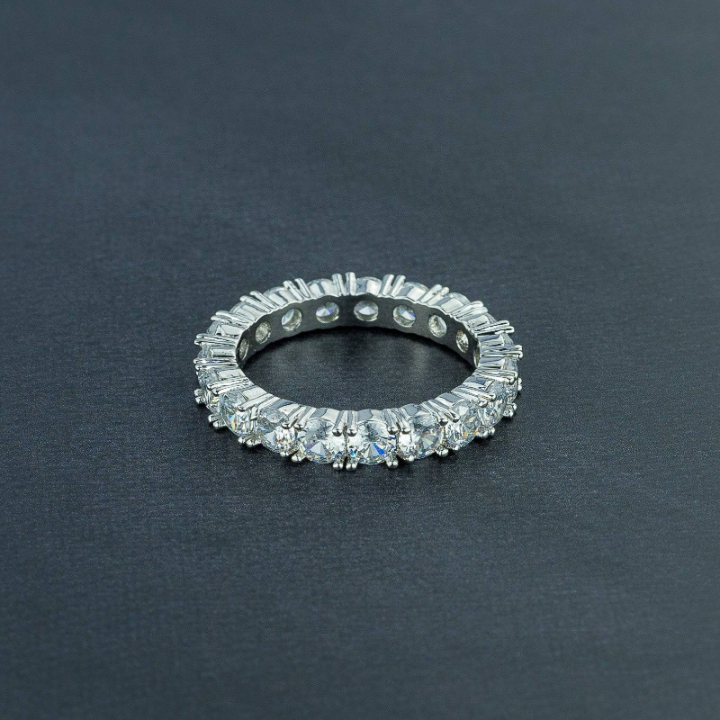 One Row Solitaire Ring