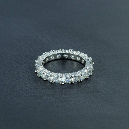 One Row Solitaire Ring