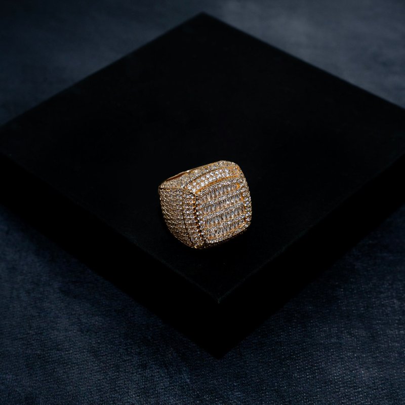 Fully Iced Baguette Ring