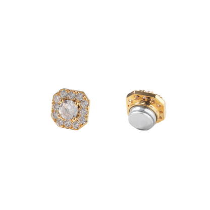 Zircon Snowflake Cross Strong Magnetic Earrings