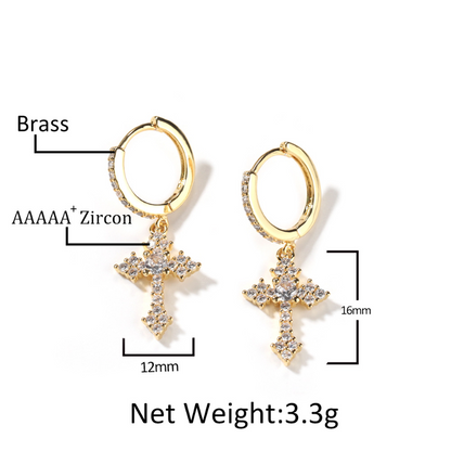Mini cross earrings