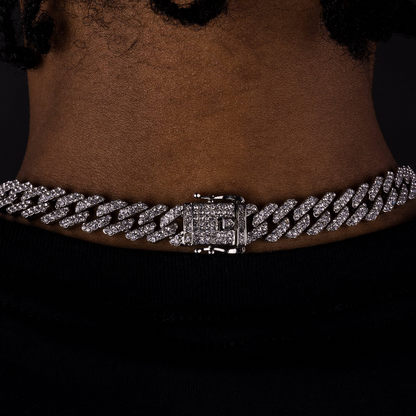 12mm Iced Prong Cuban Chain