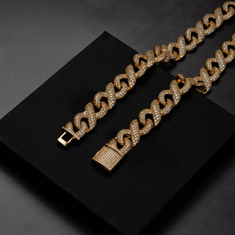 15mm Iced Infinity Cuban Chain