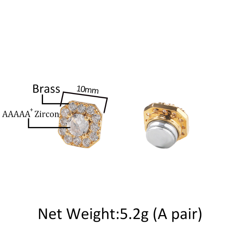Zircon Snowflake Cross Strong Magnetic Earrings