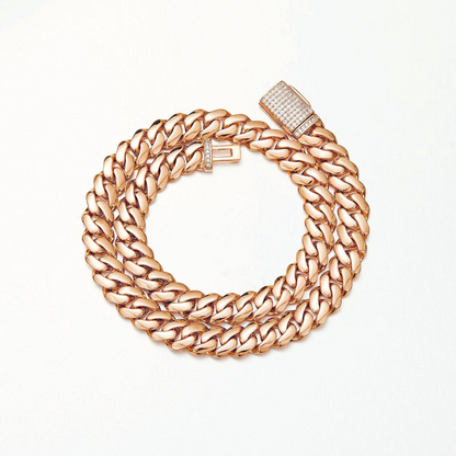 8mm-22mmRose gold zircon Cuban chain