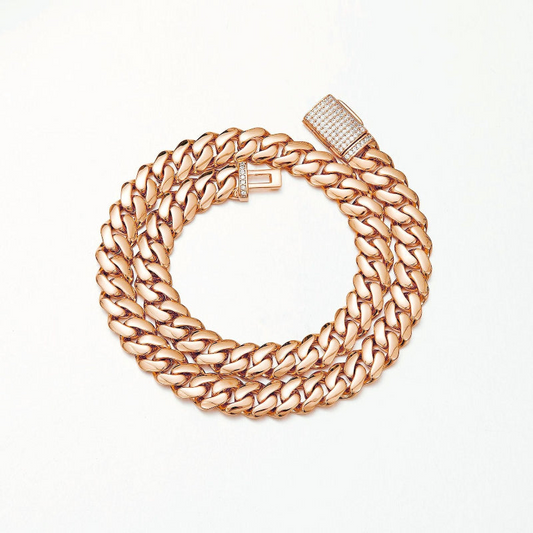 8mm-22mmRose gold zircon Cuban chain