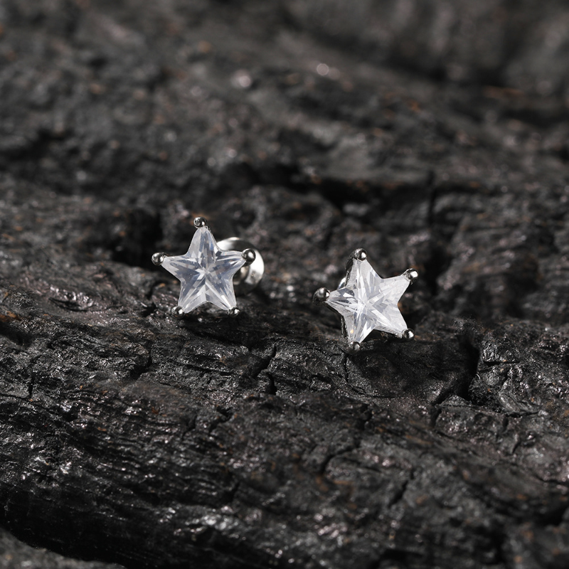 Classic copper zircon stud earrings