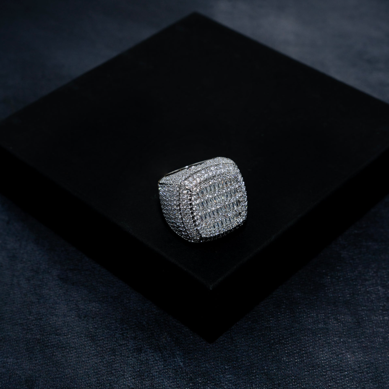 Fully Iced Baguette Ring