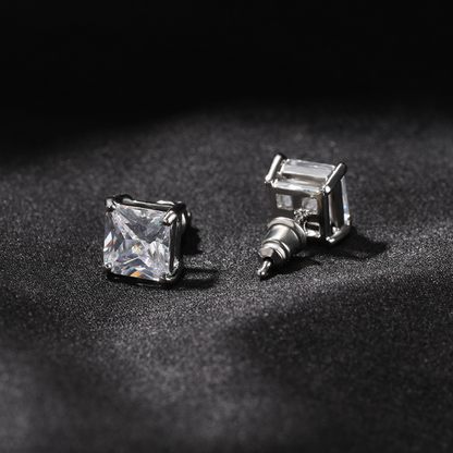Classic copper zircon stud earrings