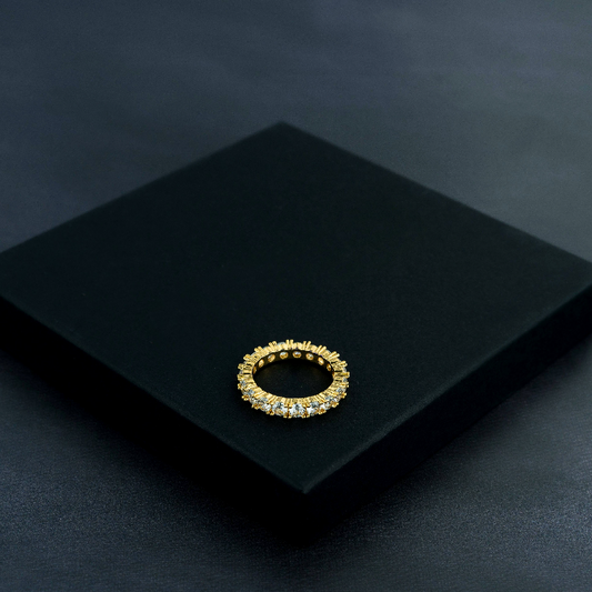 One Row Solitaire Ring