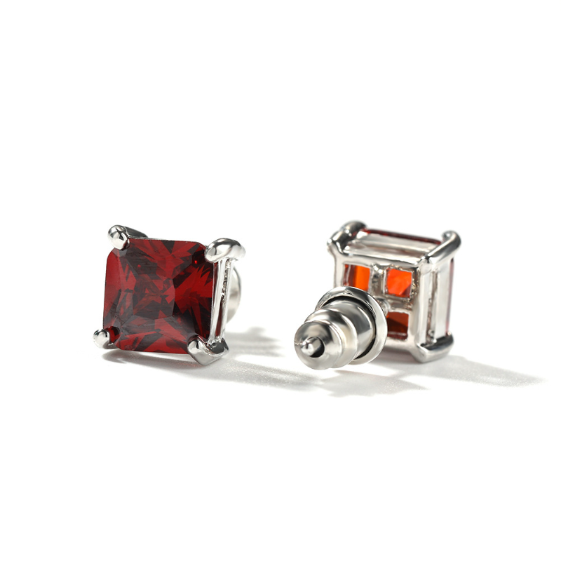 Classic copper zircon stud earrings