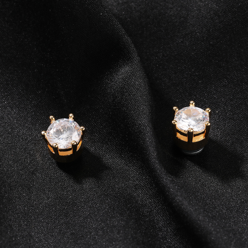 Zircon Snowflake Cross Strong Magnetic Earrings