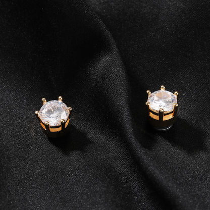 Zircon Snowflake Cross Strong Magnetic Earrings