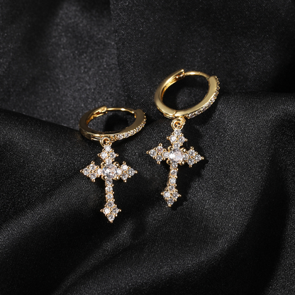 Mini cross earrings