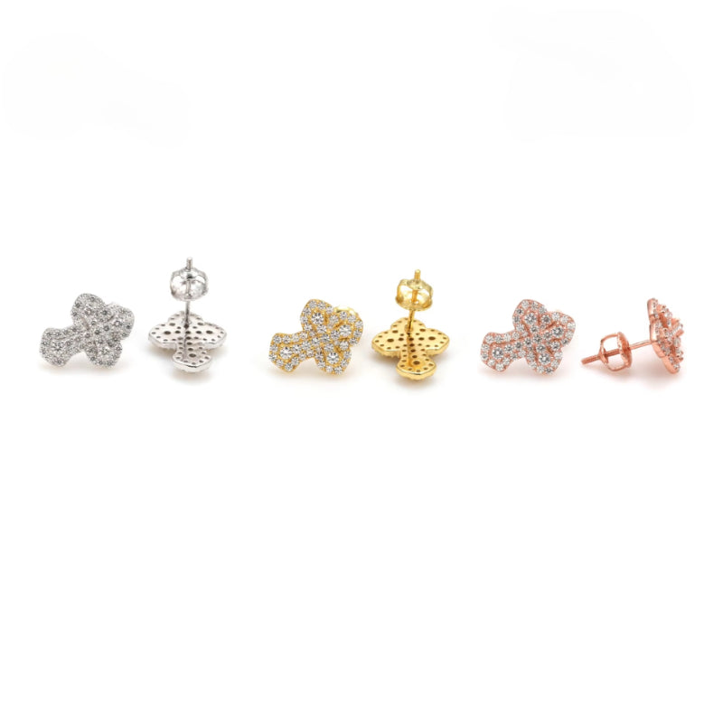 VVS Diamond Frozen Moissanite Cross Earrings
