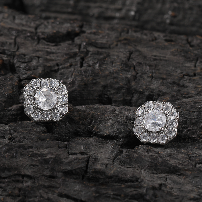 Zircon Snowflake Cross Strong Magnetic Earrings