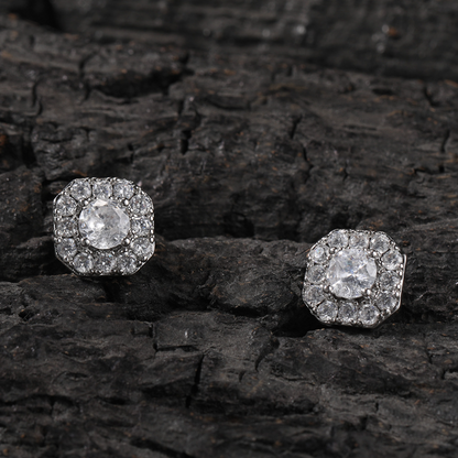 Zircon Snowflake Cross Strong Magnetic Earrings