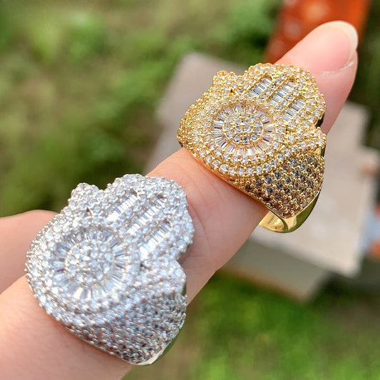 ICERIME Palm Zircon Ring