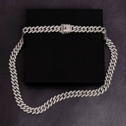 12mm Iced Prong Cuban Chain