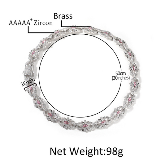 ICERIME 16mm horseshoe flower necklace