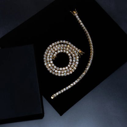 5mm Tennis Chain & 5mm Tennis Bracelet Bundle (Gold/White Gold)