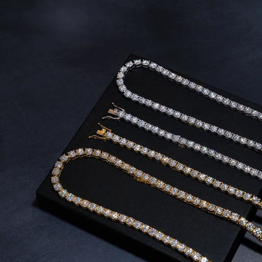 5mm Tennis Chain & 5mm Tennis Bracelet Bundle (Gold/White Gold)